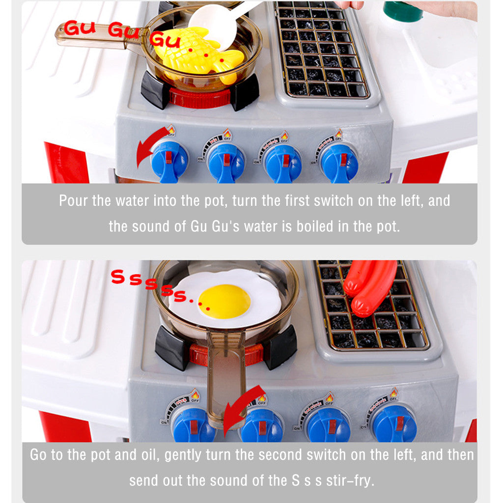 Children's House Sound And Light Water Kitchen Puzzle Toy Meal Kitchen Set