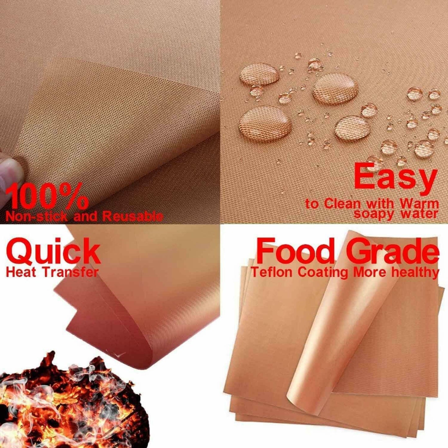 3 Pack PTFE Teflon Sheets For Heat Press Transfer Non Stick Iron Resistant Oven Cook Liner Mat 16x20 Inch