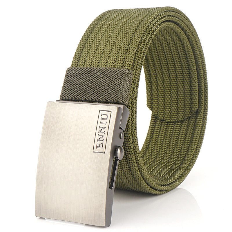Men's Casual Smooth Buckle Canvas Belt