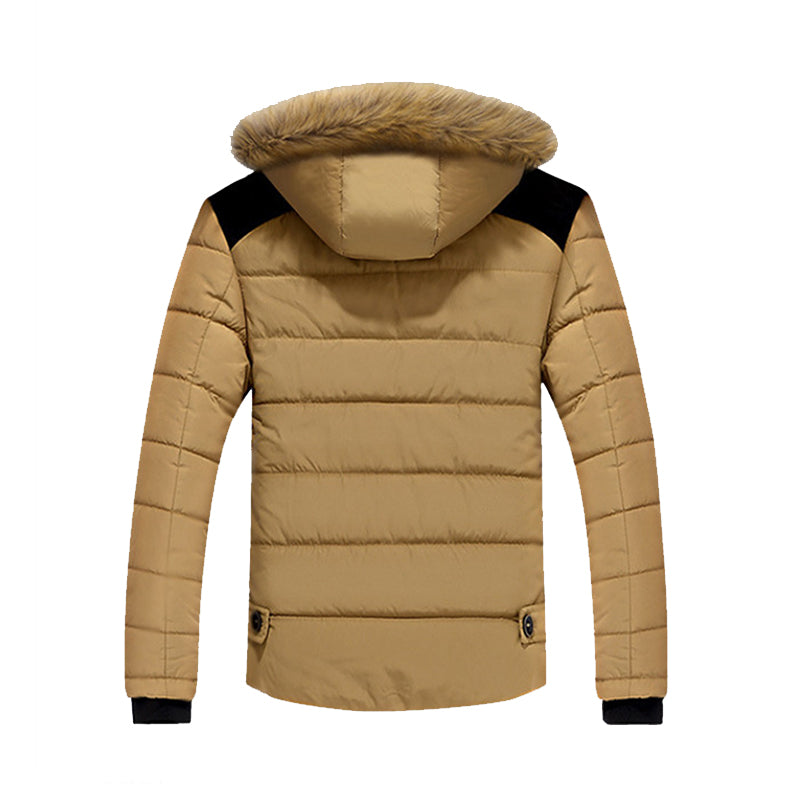 Winter Men Jacket Thick Hooded Fur Collar Men Coats Casual Padded Men Jackets