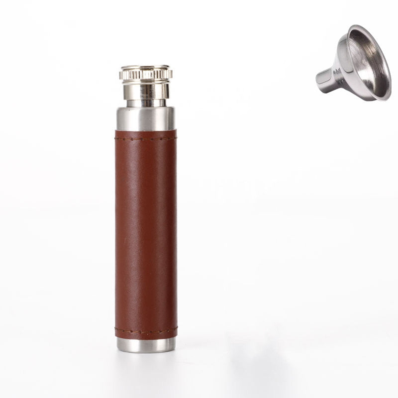 Portable Outdoor Portable Leather Stainless Steel Wine Bottle