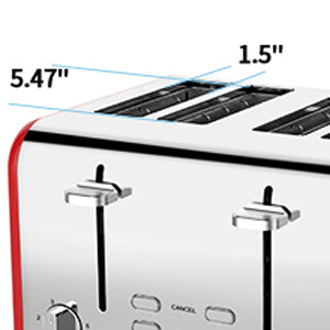 Toaster 4 Slices, Geek Chef Stainless Steel Extra-wide Slot Toaster, Dual Control Panel With Bagel,defrost ,cancel,Function,prohibition Of Listing On Amazon