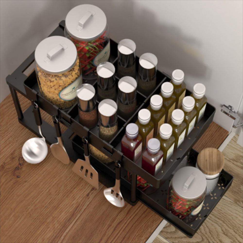 Double Layer Pull Out Seasoning Rack