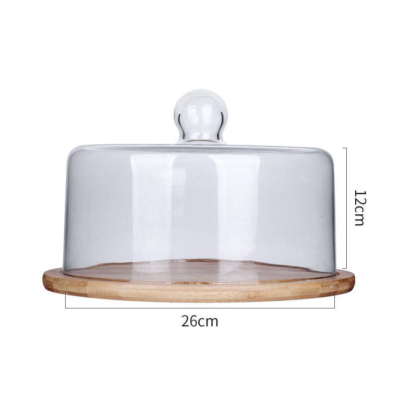 Glass Transparent Cover Fruit Plate Afternoon Tea Cake Cover