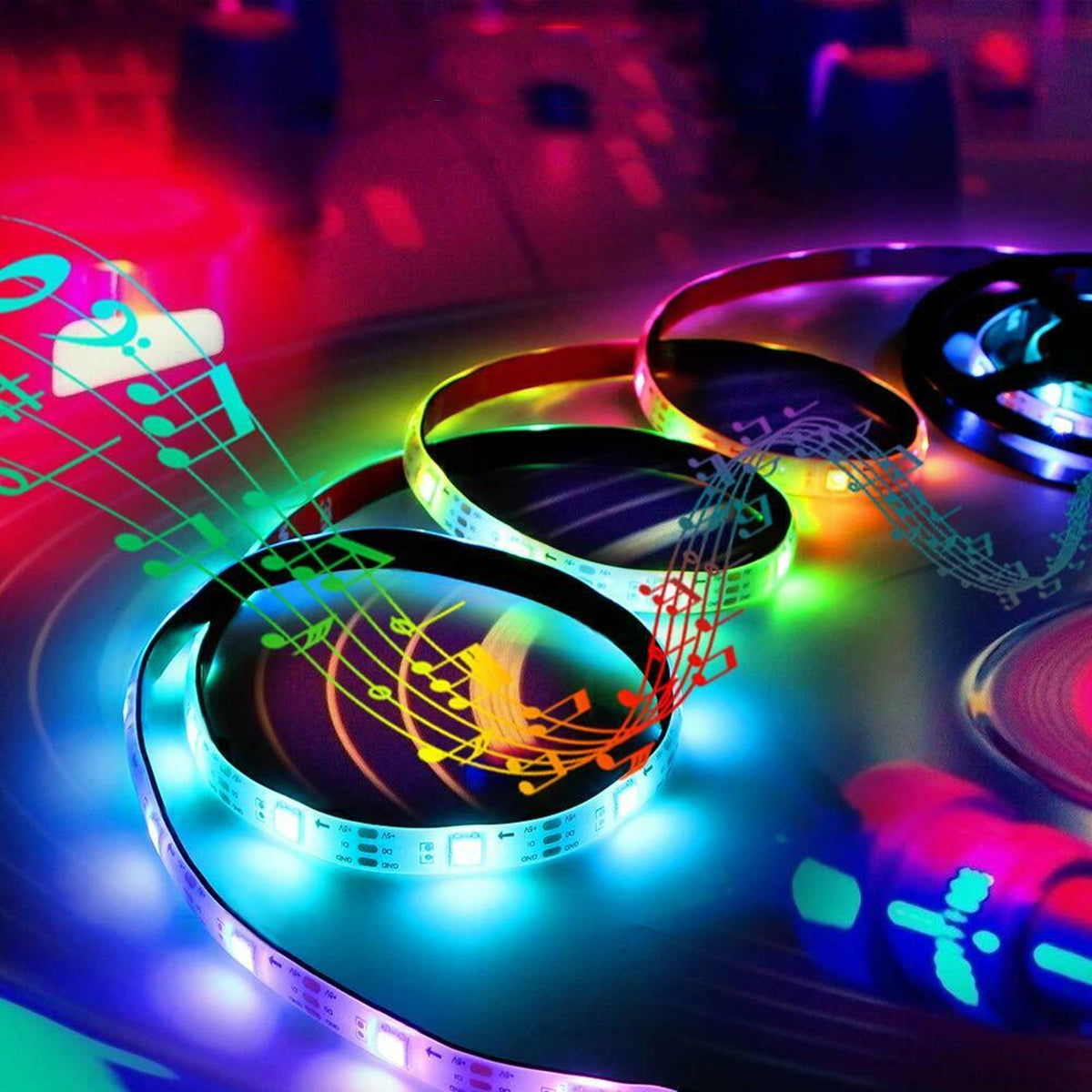 Bakeey 5V USB Power LED Strip Lights 3528 RGB TV Backlight Bluetooth APP Remote Music