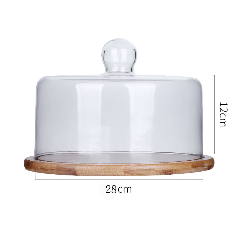 Glass Transparent Cover Fruit Plate Afternoon Tea Cake Cover