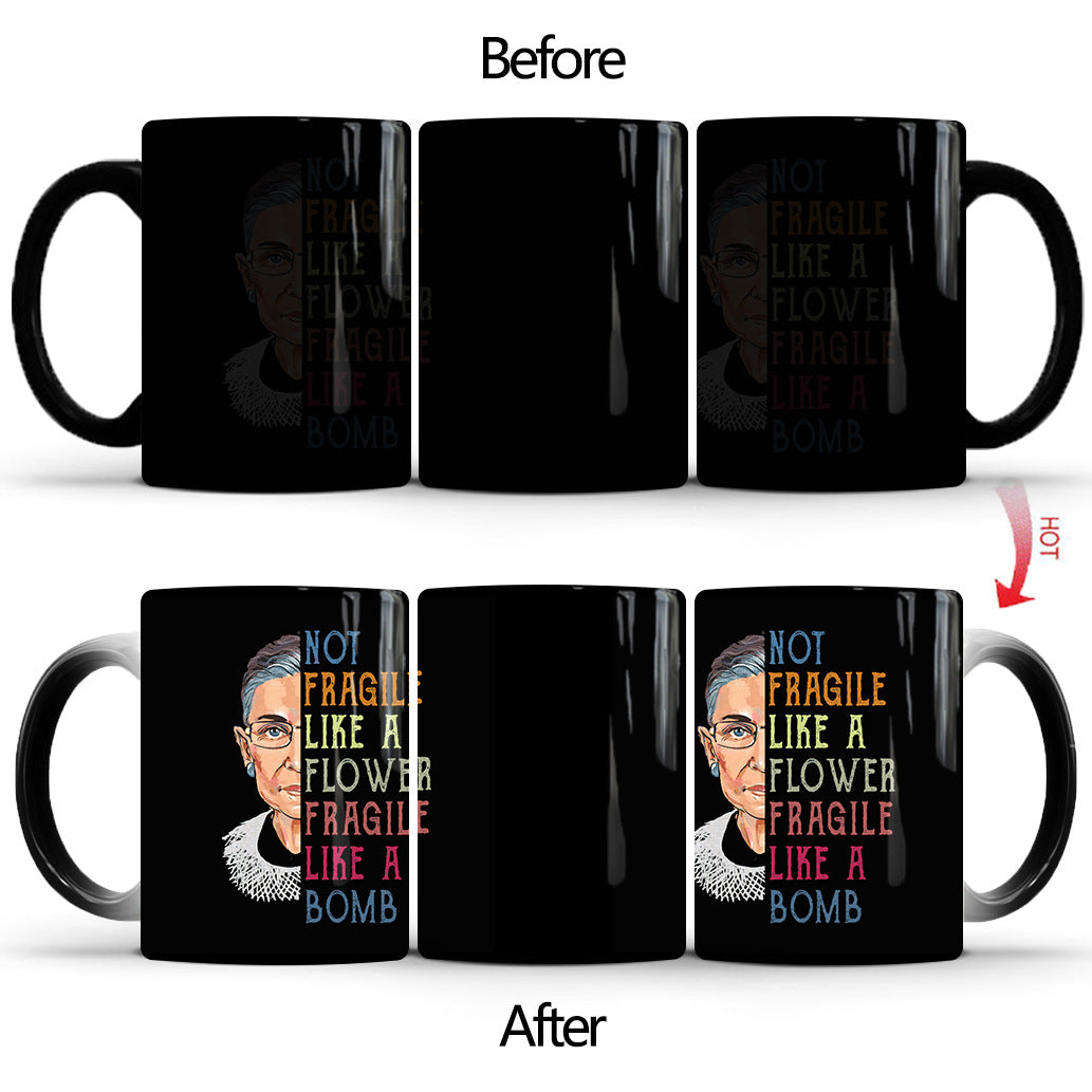 Color-changing Mark Ceramic Coffee White Water Cup