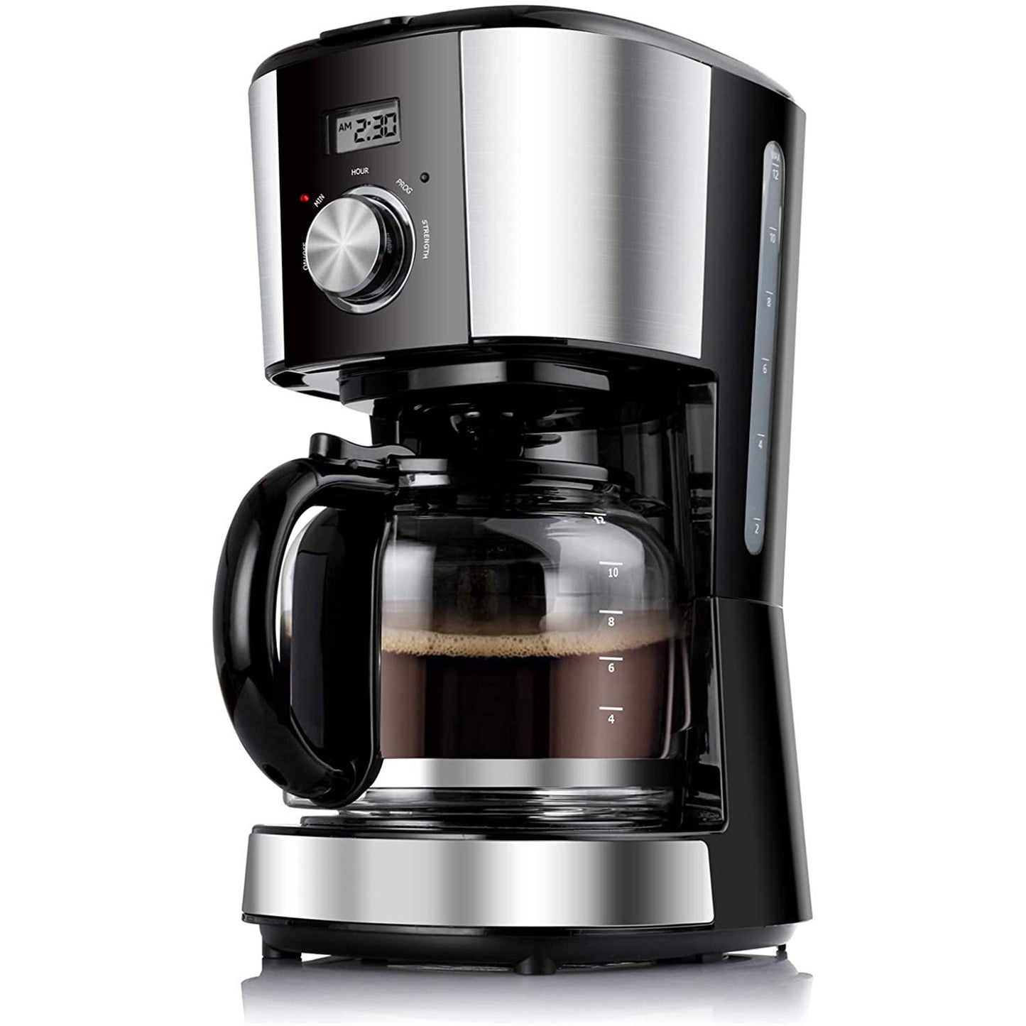 12Cup Stainless Steel Programmable Coffee Machines W Timer And Strength Control