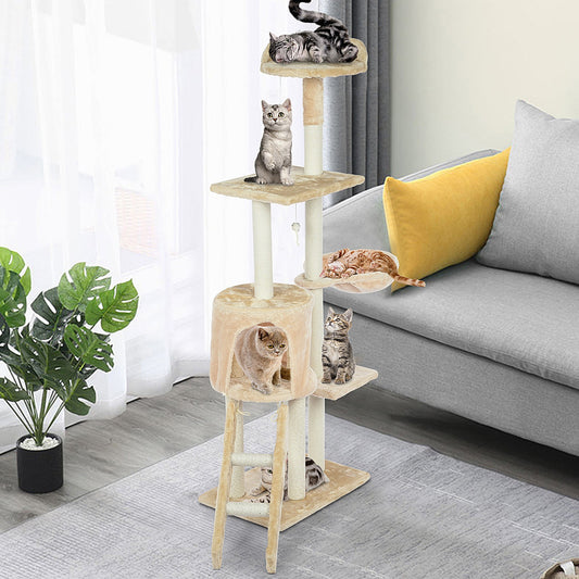 Cat Tower Kittens Pet Play House Cat Activity Tree Condo Scratching Sisal Post