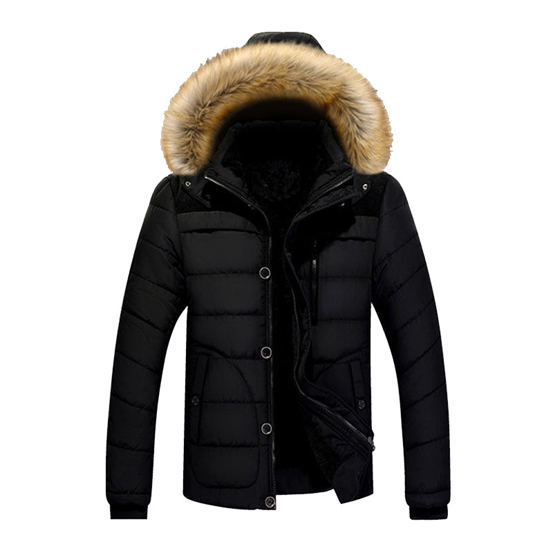 Winter Men Jacket Thick Hooded Fur Collar Men Coats Casual Padded Men Jackets