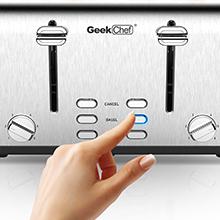 Toaster 4 Slices, Geek Chef Stainless Steel Extra-wide Slot Toaster, Dual Control Panel With Bagel,defrost ,cancel,Function,prohibition Of Listing On Amazon