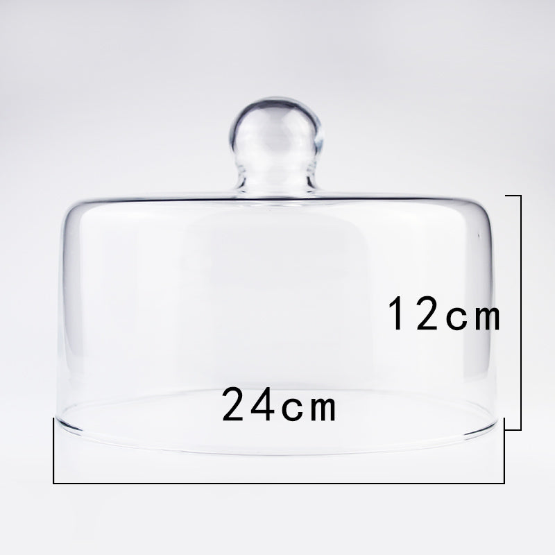 Glass Transparent Cover Fruit Plate Afternoon Tea Cake Cover