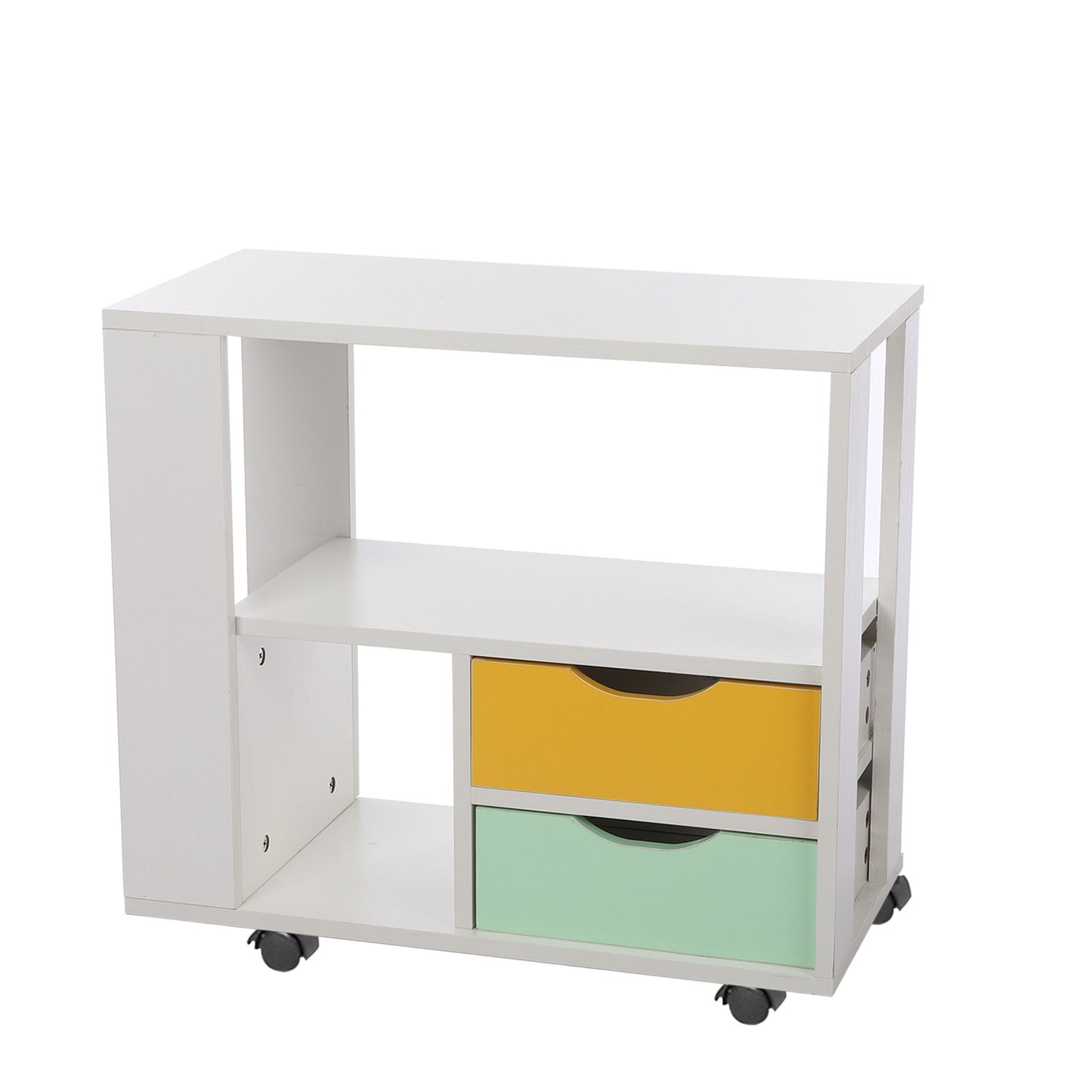 Bedroom End Table Bed Side Coffee Table Stand With Storage Shelf And 2 Draws