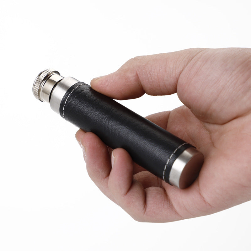 Portable Outdoor Portable Leather Stainless Steel Wine Bottle