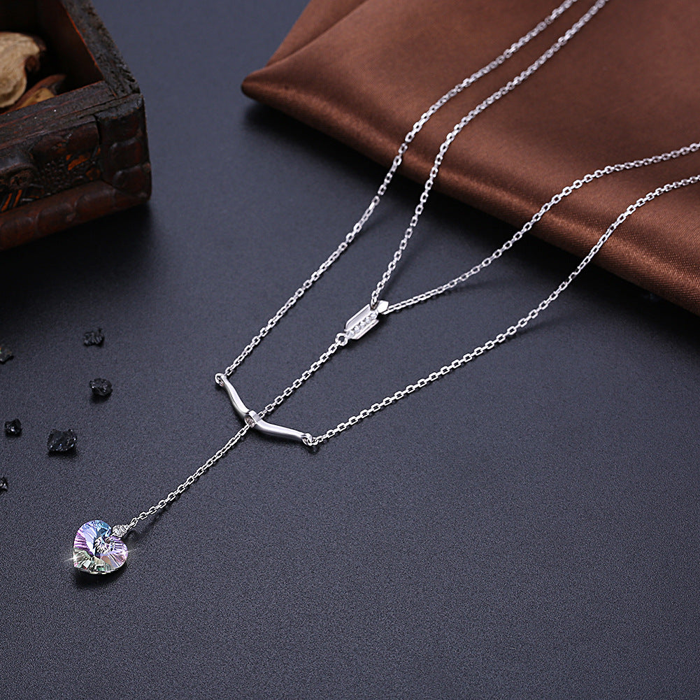 S925 Sterling Silver Personalized Geometric Diamond Pendant