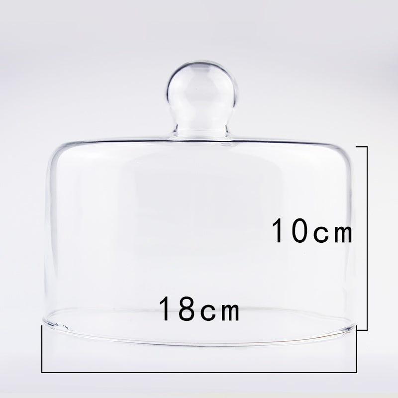Glass Transparent Cover Fruit Plate Afternoon Tea Cake Cover