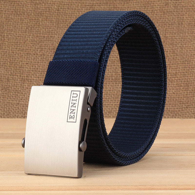 Men's Casual Smooth Buckle Canvas Belt
