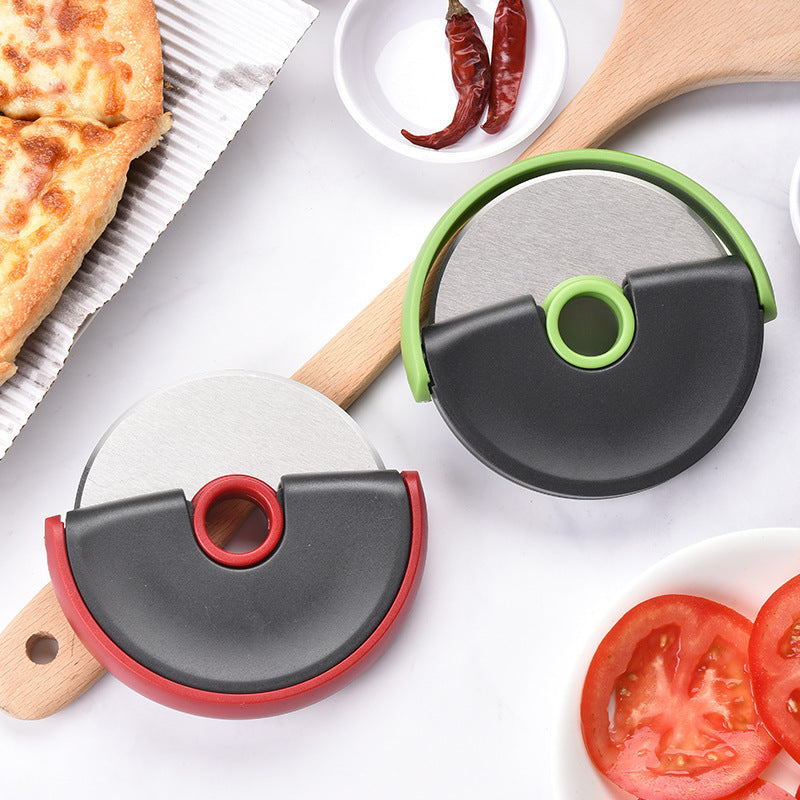 Round Handguard Roller Pizza Knife Pizza Flying Saucer Round Knife