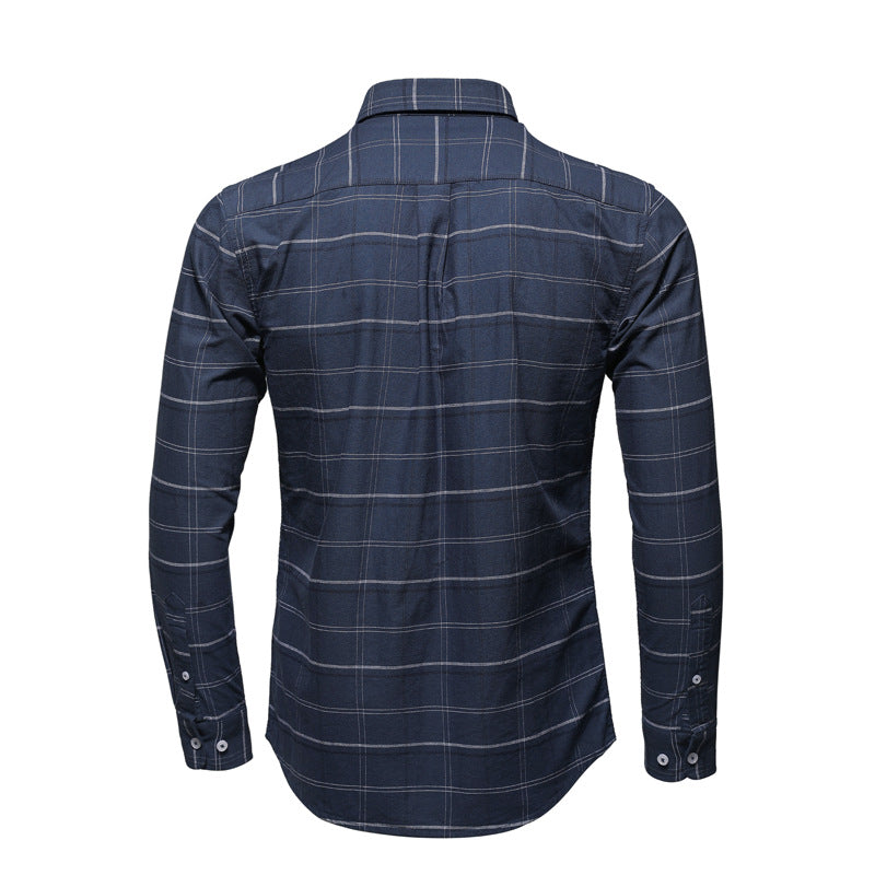Fashionable Men's Simple Oxford Plaid Casual Shirt