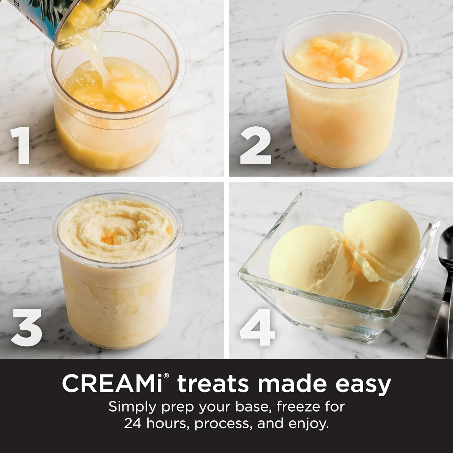 NC301 Creami Ice Cream Maker, for Gelato, Mix-Ins, Milkshakes, Sorbet, Smoothie Bowls & More, 7 One-Touch Programs, with (2) Pint Containers & Lids, Compact Size, Perfect for Kids, Silver