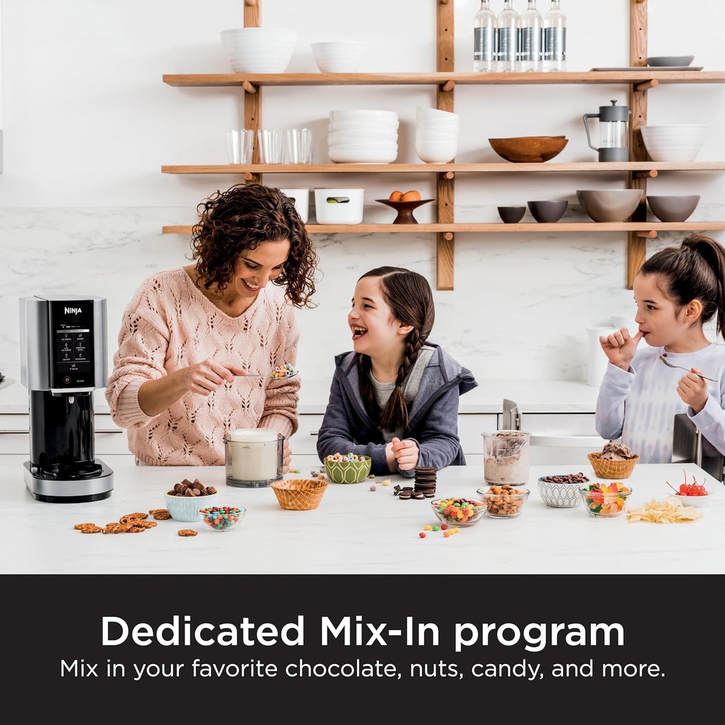 NC301 Creami Ice Cream Maker, for Gelato, Mix-Ins, Milkshakes, Sorbet, Smoothie Bowls & More, 7 One-Touch Programs, with (2) Pint Containers & Lids, Compact Size, Perfect for Kids, Silver
