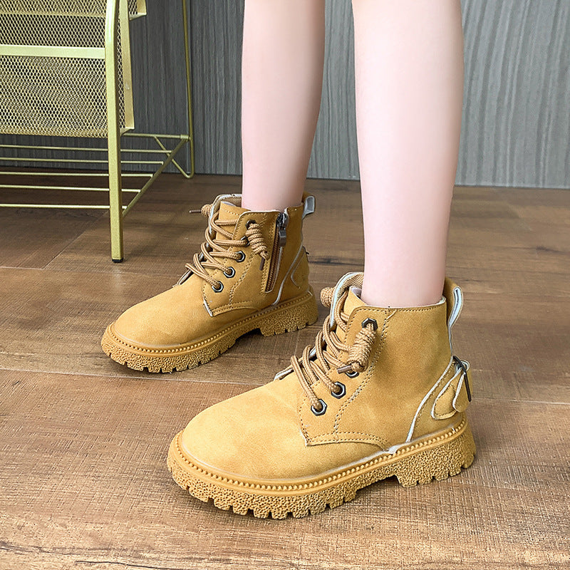 Boys And Girls Martin Boots Soft Soft Soled Ankle