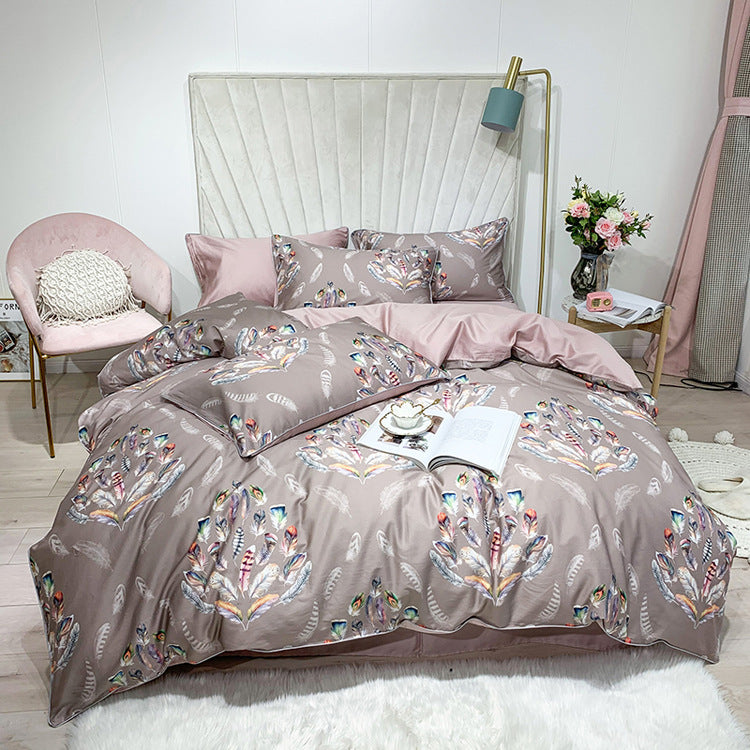 Printed Four-Piece Duvet Cover Set