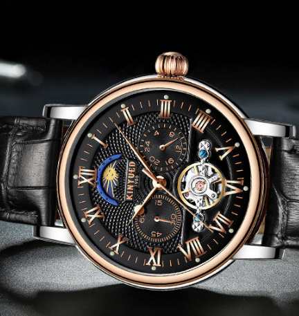 Solon automatic mechanical watches business men watch hollow stainless steel waterproof luminous multifunctional men's wholesale