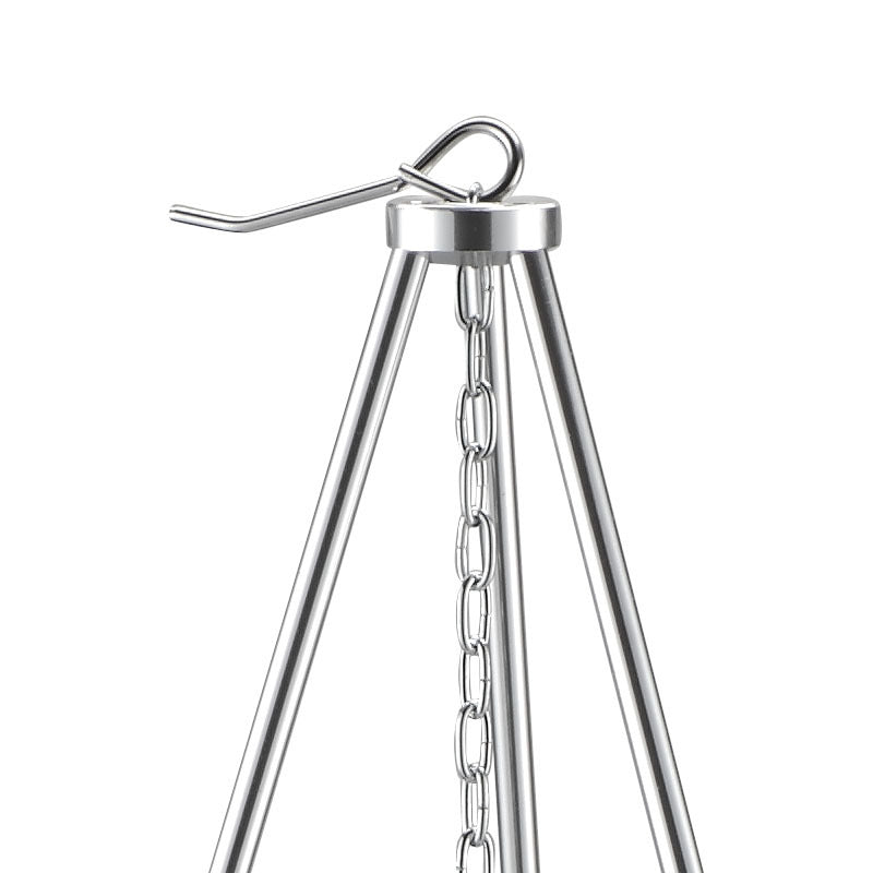 Outdoor Camping Picnic Cooking Tripod Hanging Pot Durable Portable Campfire Picnic Pot Cast Iron Fire Grill Hanging Tripod