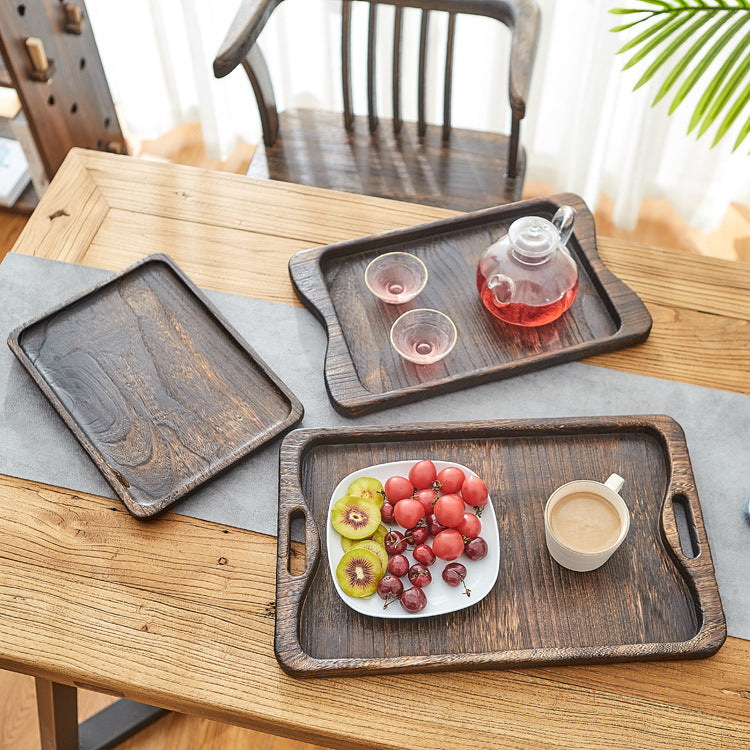 Solid wood dry tea tray