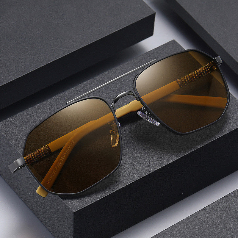 Men's Aviator Double Bridge Large Frame Polarized Sunglasses