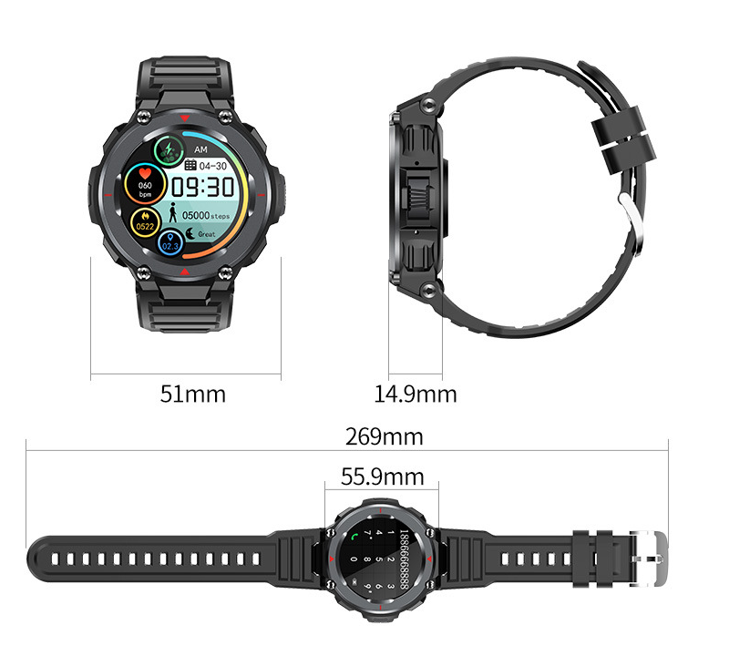 S25 Round Screen Smart Sports Watch Large Battery Long Standby