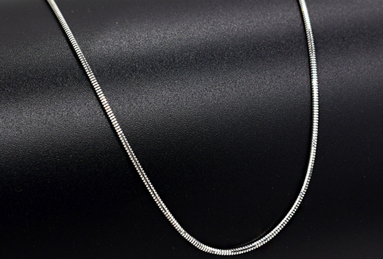 Square Round Snake Bone Chain S925 Silver Necklace Men's Women's Silver Chain Without Pendant Thick Naked Chain