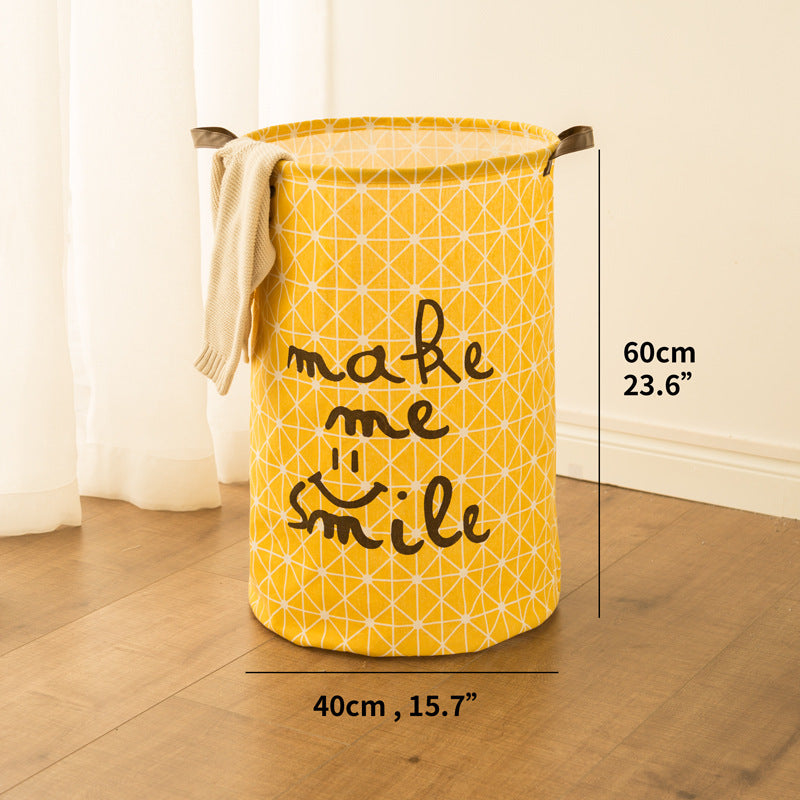 Cotton Linen Cloth Art Waterproof Dirty Clothes Hamper Large Storage Basket