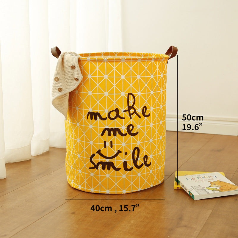 Cotton Linen Cloth Art Waterproof Dirty Clothes Hamper Large Storage Basket