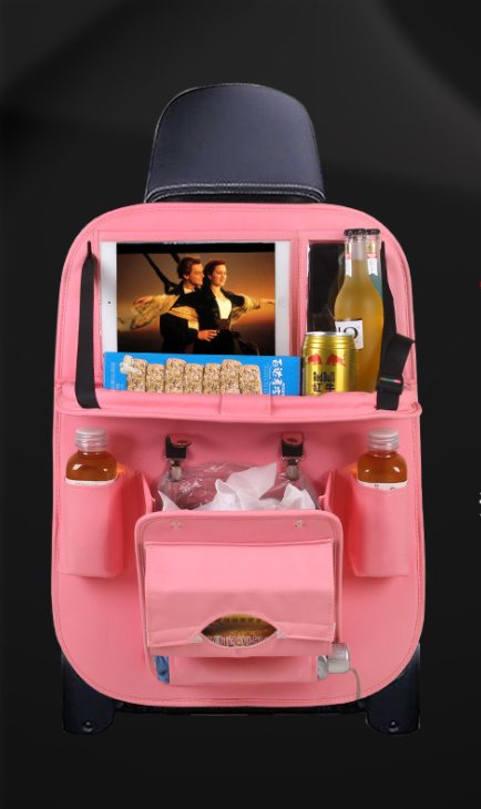 Car Trash Bag, Car Storage Bag, Hanging Folding Trash Can, Leather Seat Back Trash Bag, Interior Supplies