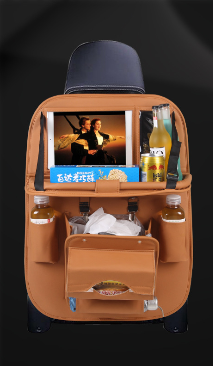 Car Trash Bag, Car Storage Bag, Hanging Folding Trash Can, Leather Seat Back Trash Bag, Interior Supplies