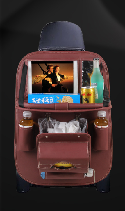 Car Trash Bag, Car Storage Bag, Hanging Folding Trash Can, Leather Seat Back Trash Bag, Interior Supplies