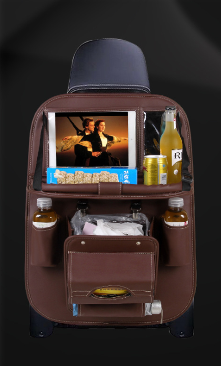 Car Trash Bag, Car Storage Bag, Hanging Folding Trash Can, Leather Seat Back Trash Bag, Interior Supplies