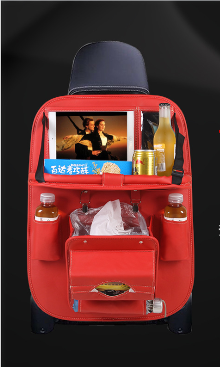 Car Trash Bag, Car Storage Bag, Hanging Folding Trash Can, Leather Seat Back Trash Bag, Interior Supplies