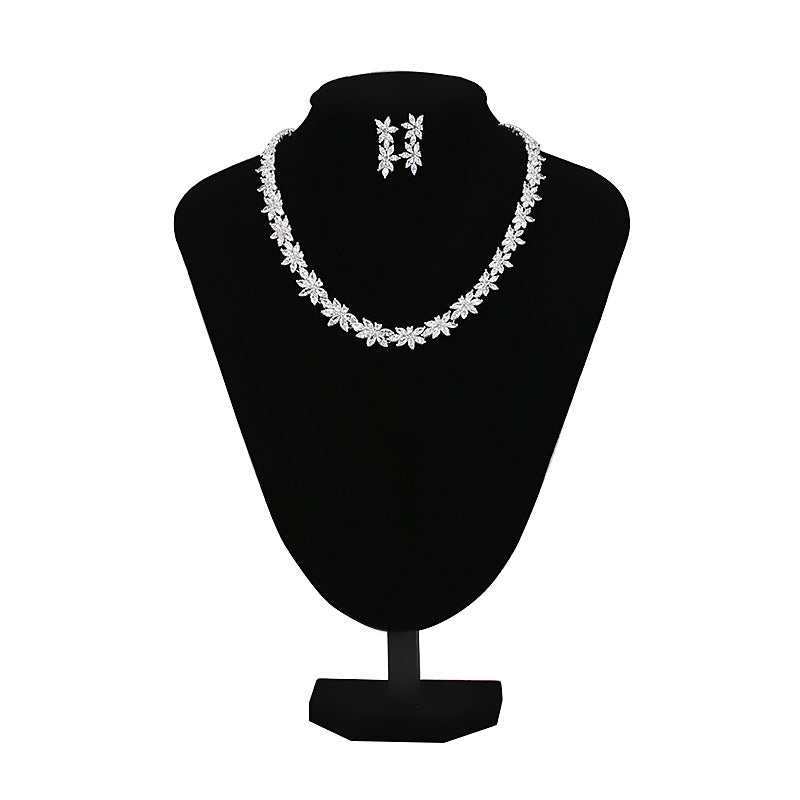 New European and American bridal zircon necklace
