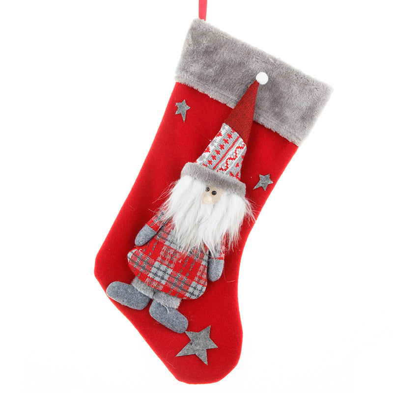 Faceless old man big Christmas stocking