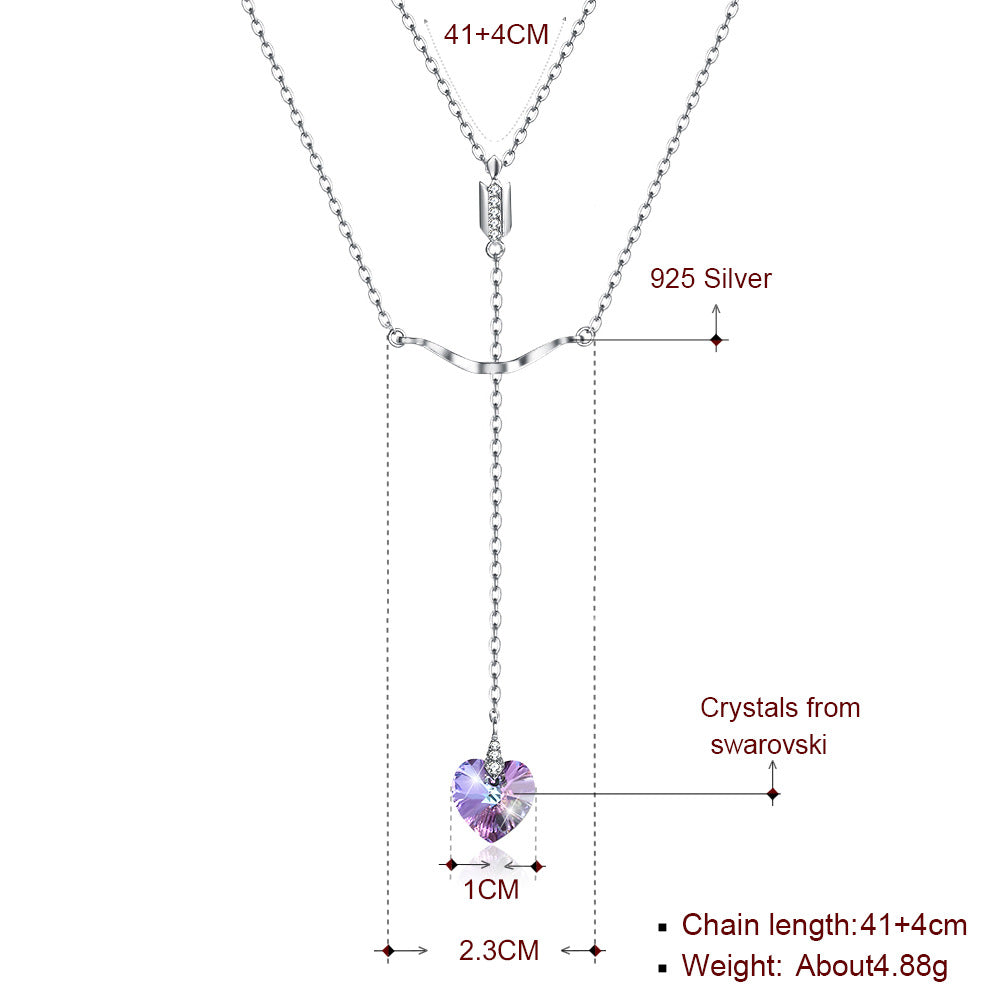 S925 Sterling Silver Personalized Geometric Diamond Pendant