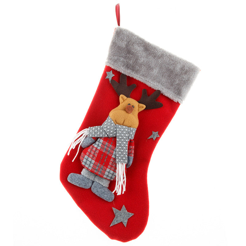 Faceless old man big Christmas stocking