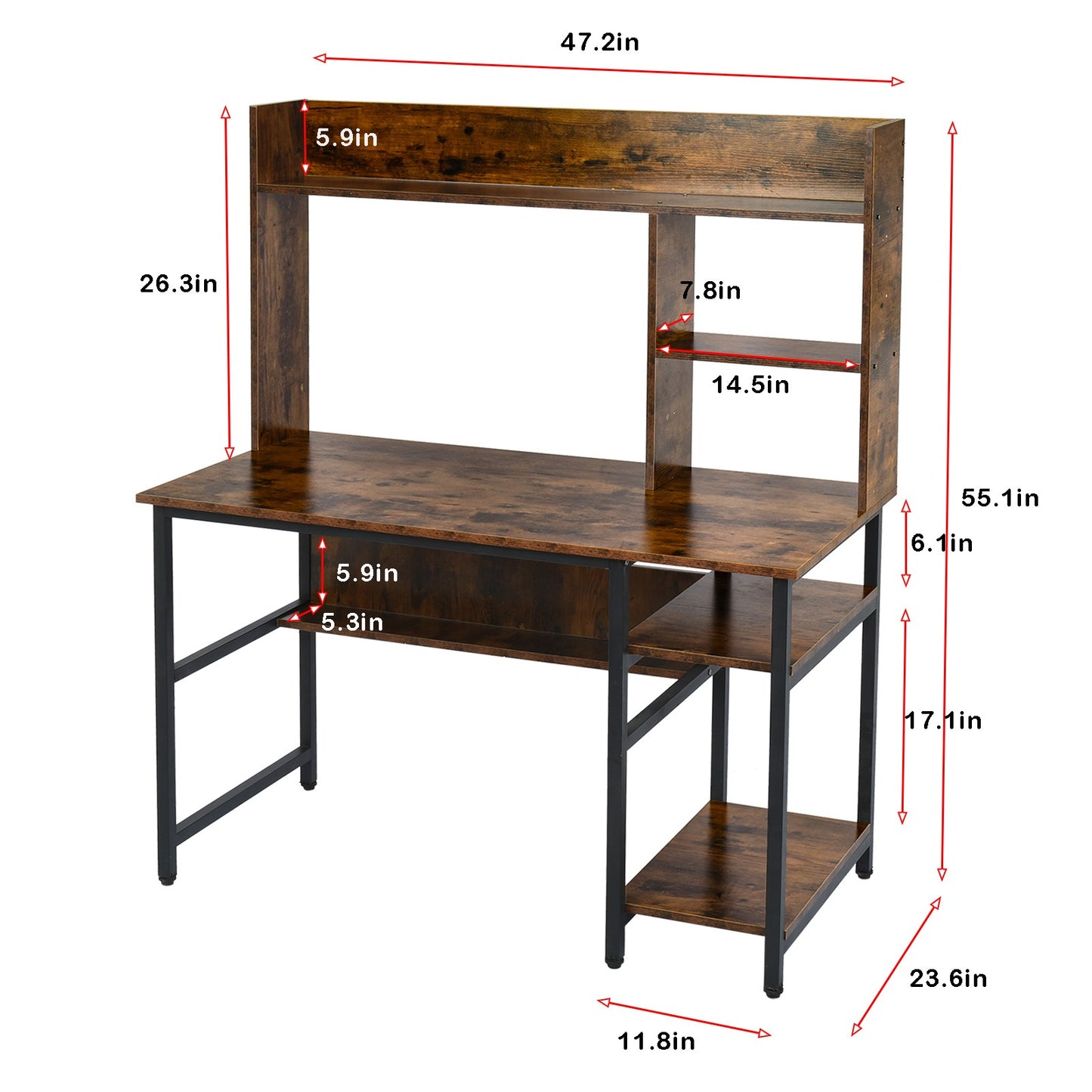 Storage Frame Home Office Computer Desk Study Writing Desk Workstation