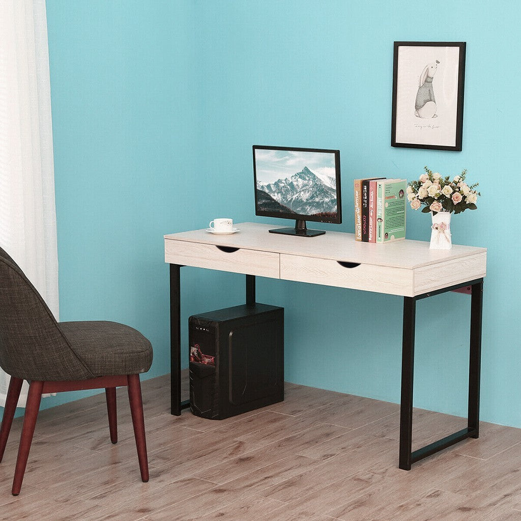 Computer Table Laptop Office Desk Study Table Workstation With 2 Drawers