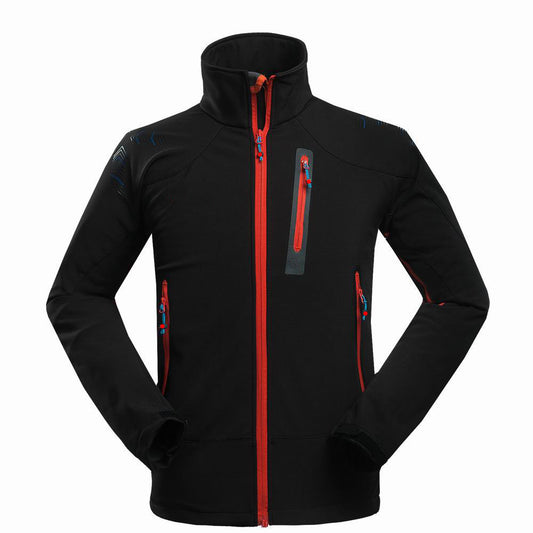 Male Foreign Trade Outdoor Mountaineering Camping Leisure Sports Clothing Complex Soft Shell Jacket Soft Shell Garment Wholesale Price