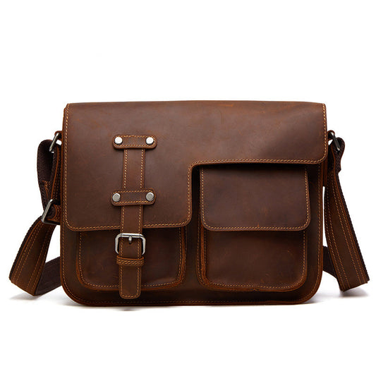 Men's leather bag messenger bag