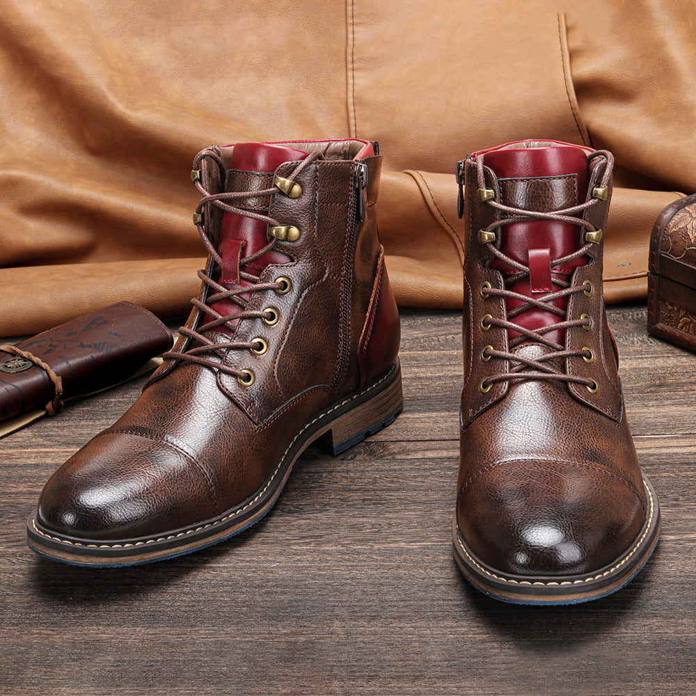 Large Size Men's Leather Boots Single Boots