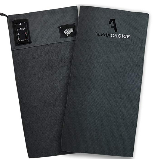 Alphachoice Sports Towel For The Gym With Zipper Pockets  Gym Towel   Fitness Towels Women   Men 100cm X 50cm